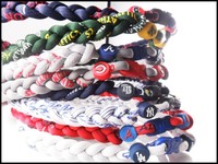 Vente en gros de collier de baseball mignon tissé à la main collier d'énergie corde tressée avec chaîne à maillons pour cadeau