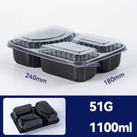 Fours à micro-ondes conteneurs alimentaires jetables boîtes à bento 3 compartiments boîtes à emporter étanches boîtes à déjeuner avec couvercles