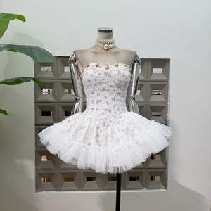 Abito Mini Senza Spalline da Donna, <span class=keywords><strong>Stile</strong></span> Impero Sexy con Stampa e Gonna <span class=keywords><strong>Retrò</strong></span>, <span class=keywords><strong>Abbigliamento</strong></span> di Alta Qualità all'Ingrosso - Product Image 4