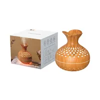 Difusor de aceite de aromaterapia de madera USB de 300ML con luces de colores Humidificador inteligente para purificar el aire en el hogar del hotel Uso en el automóvil