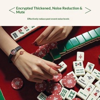 Meja Mahjong Modern Mewah Terlaris untuk 4 Pemain, Alas Karet, Kaki Baja Anti Karat, Dapat Dilipat, Portabel, Peredam Kebisingan, Anti Selip