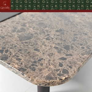 Table basse modulaire contemporaine GOLDKING en marbre brun veiné, design modulaire emboîtable, fabrication artisanale, OEM ODM direct - Product Image 6