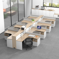 Escritorio de muebles de oficina comercial moderno para dos personas, compartimento de ordenador para empleados, escritorio de estación de trabajo de oficina