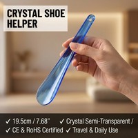 Chausse-pied conique semi-transparent en cristal de 19,5 cm (7,68 pouces) – 7 couleurs vives, léger, portable, idéal pour hôtel, voyage, cadeau, OEM