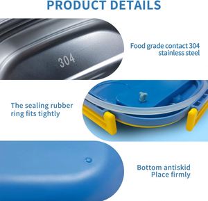 Food Grade Stainless Steel Leakproof Bento <b>Box</b> for Kids Complete <b>Lunch</b> Set with Portable Cutlery - Product Image 4