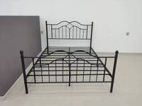 Lit en fer noir simple moderne personnalisé, lit en métal pour la maison, lit double, lit simple, lit king-size