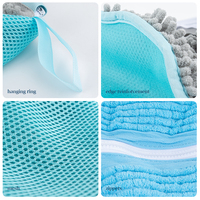 Kantong Cuci Sepatu Mikrofiber Tahan Lama dan Dapat Digunakan Kembali dengan Resleting 39x19cm, Kantong Cuci Mesin untuk Sepatu Sneakers