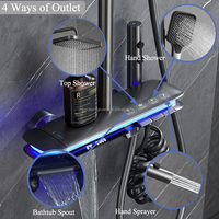 Robinet de Douche Thermostatique Intelligent en Laiton, Design Clavier Piano, Affichage Numérique, Mitigeur de Douche Intelligent pour Hôtels