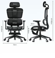 Chaise de bureau ergonomique à roulettes avec support de jambe et dossier réglable pour la maison, idéale pour le gaming - Meilleure vente