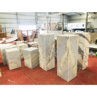 Présentoir Commercial en marbre massif, colonne carrée sur socle, support de luxe pour table basse, en marbre massif, pour maison