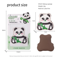 LMLTOP Applicateur de fond de teint liquide en forme de panda mignon, en mousse souple, sans latex, pour usage sec/humide, lavable