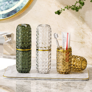 Travel Toothbrush Cup Diamond Pattern 51-100ML Sealing Leak Prevention Portable Mouthwash Holder Adult Use - Product Image 1