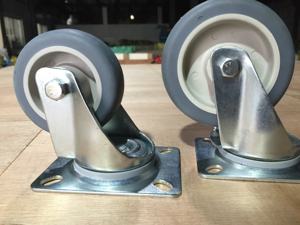 75 80 100 125mm grauer Gummi auf PP-Kern-Lenk rolle TPR-Ersatz rad, nicht markierende Kunststoff rollen räder - Product Image 4