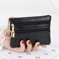 Porte-monnaie détachable en cuir PU souple REWIN pour la vente en gros, mini pochette à monnaie zippée, porte-cartes avec porte-clés