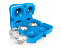 Glaçons en silicone réutilisables de haute qualité, qualité alimentaire, forme de diamant noir, antiadhésifs, pour bar et fêtes