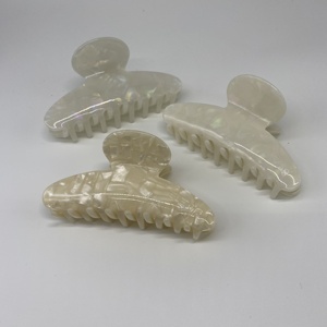 Pinces à <span class=keywords><strong>cheveux</strong></span> de haute qualité en forme de requin et de <span class=keywords><strong>crabe</strong></span>, avec logo personnalisé en relief et logos en feuille d'or, grandes pinces à <span class=keywords><strong>cheveux</strong></span> en acétate de cellulose marbré - Product Image 1