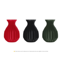 Vase de table incurvé côtelé en plastique écologique incassable et durable, idéal pour l'eau, la décoration intérieure ou de mariage (design moderne, réutilisable)