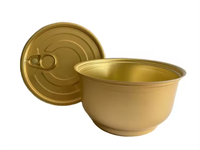 940 955 boîtes de bol en aluminium vides emballage facile à ouvrir avec couvercle à décoller/ouverture facile pour la nourriture de viande de soupe de crème glacée de nid d'oiseau