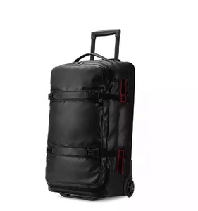 Bolsa de lona personalizada de fábrica con ruedas, 70L, repelente al agua, equipaje de viaje con rodillos, 25 pulgadas, color negro - Product Image 1