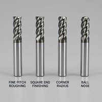 Fraise à queue en carbure durable de 6 mm à 4 cannelures, revêtement TiAlN, HRC65, OEM pour l'usinage CNC de l'acier et des alliages