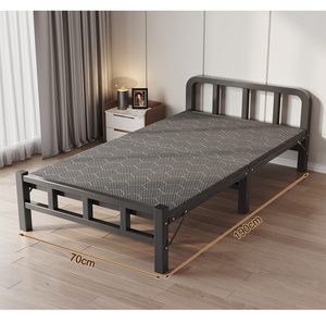 Single/<strong>Double</strong> <strong>Folding</strong> <strong>Bed</strong> Heavy Duty Outdoor Camping <strong>Bed</strong> Portable Simple Iron Frame for Outdoor Use - Product Image 3