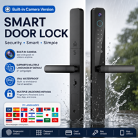 Cerradura Inteligente Auvinx con Cámara, Cerradura Biométrica Inteligente WIFI Tuya, Cerradura Electrónica Delgada a Prueba de Agua con Huella Dactilar y Control por Aplicación