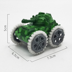 Tanque de juguete con inercia y función de volteo, 7.5cm de largo, de plástico, regalo educativo para niños - Product Image 1