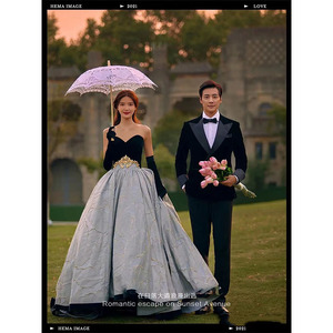 Strapless Sheath Wedding Dress Vintage Hepburn Style Black Light Formal Gown For Wedding Engagement Photoshoot Adult Size - Product Image 2