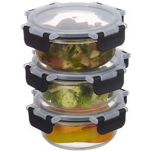 Ensemble de 12 récipients en verre de haute qualité pour la préparation des repas, compatibles micro-ondes, avec couvercles hermétiques, pour le travail, la maison et les voyages, pour une utilisation en cuisine - Product Image 1