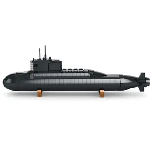 Blocos de construção militares brinquedos educativos das crianças exposição modelo submarino nuclear estratégico