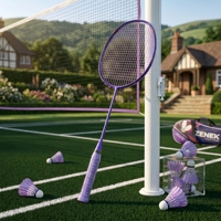 Raquette de badminton en carbone haute vitesse, légère, avec cadre aérodynamique, conçue pour un entraînement durable, un entraînement sportif, un sport haut de gamme