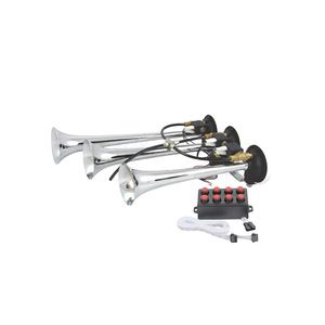Three Tube Air Horn 8 Tone 6 Tone ST-1012 For Vehicle Truck Aluminum <b>Electric</b> Horn With Control Panel And Wiring <b>Kit</b> - Product Image 3