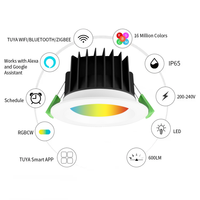 TUYA Encastré 10W Dimmable RGBW TUYA Wifi ZigBee Control Smart LED Downlight Hôtel Restaurant Solutions d'éclairage de plafond modernes