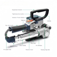 Outil de cerclage pneumatique B25 pour sangles PP PET, machine de cerclage à air comprimé robuste pour l'emballage industriel