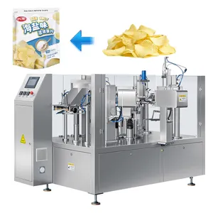 Mehrkopf-Wagen Popcorn-Beutel-Verpackungsmaschinen Kartoffelchips Kissenbeutel-Verpackungsmaschine mit Stickstoff