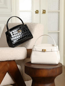 Productos al por Mayor, Bolsos de Mano de Cuero Genuino con Patrón de Cocodrilo de Alta Calidad para Mujer, Bolsos de Mano Elegantes y a la Moda - Product Image 6