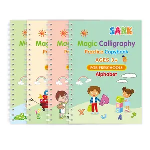 Custom Child Book Printing Books 4pcs/set Sank Magic Calligraphy Practice Copybook for Preschool Practice Handwriting Copybook