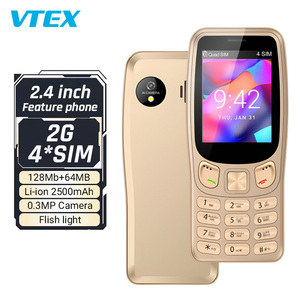 Nuovo 2.4 pollici 2G Quad SIM Card Feature Phone MTK6260A 64MB 128MB doppia 0.3MP all'ingrosso per Business sbloccato cellulare di base - Product Image 1