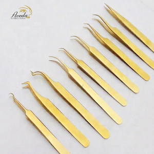 แหนบติดขนตาไทเทเนียมสีทอง ดีไซน์สวยงาม แหนบติดขนตาปลายแหลมสแตนเลส  Avedainternational - Product Image 1