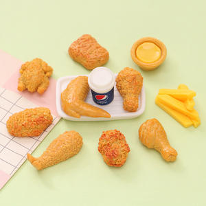 Simulation miniature cuisses et ailes de poulet frit bricolage en plastique Playhouse scène ornements pour bijoux maison de poupée jouets en résine - Product Image 3