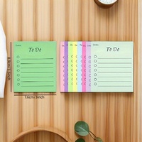 Liste de tâches aux couleurs assorties Notes autocollantes Bloc-notes auto-adhésif Pack de papeterie esthétique pour fournitures scolaires et de bureau