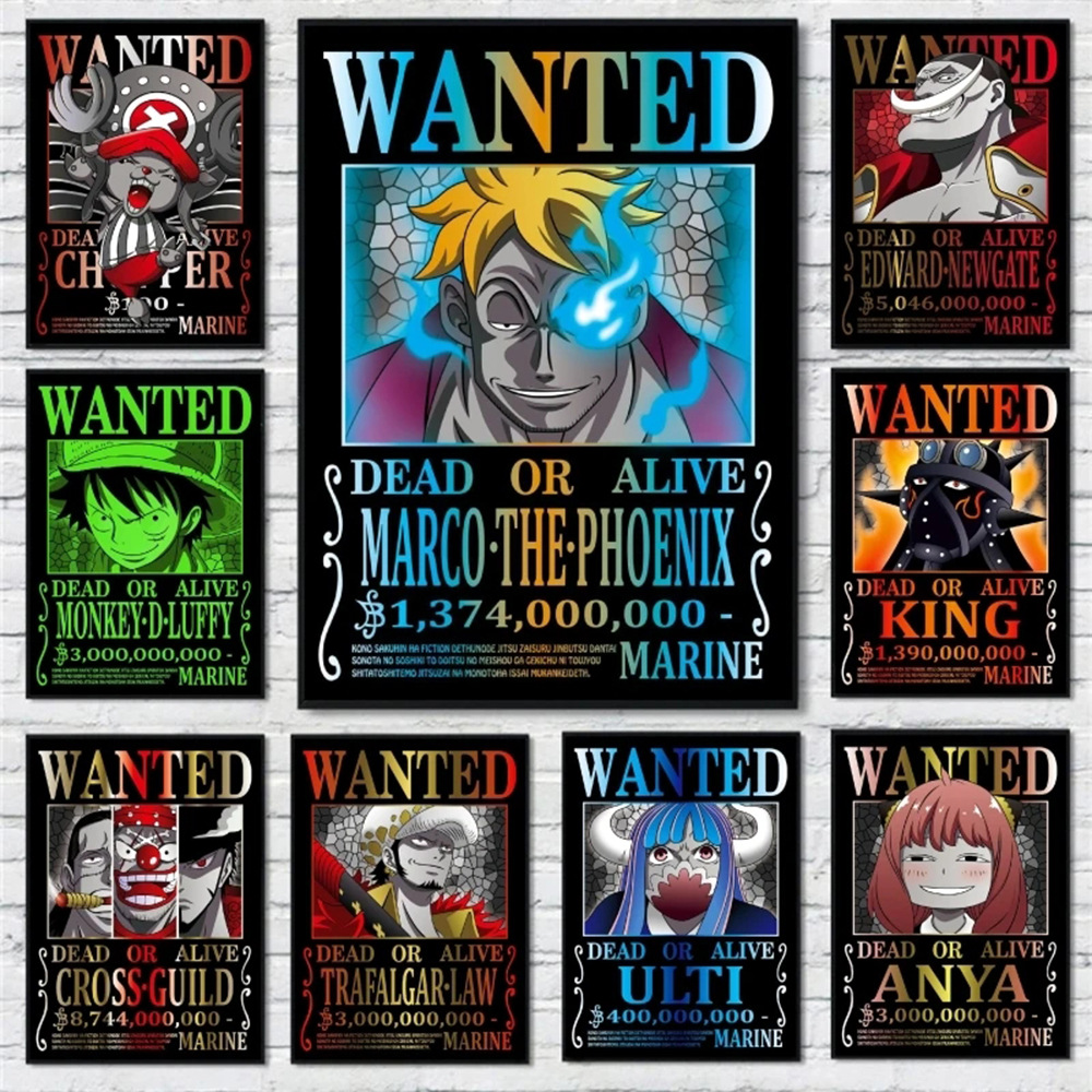 77 Styles Anime Wallpaper Poster - Luffy Zoro Wanted Prints, 42x28.5cm