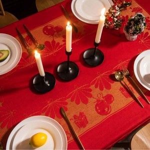 Christmas <b>Tablecloth</b> Red Bell Print <b>Rectangle</b> Polyester Party Decorations - Product Image 4