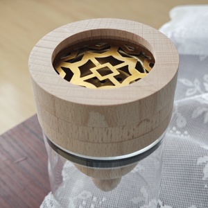 <span class=keywords><strong>Estufa</strong></span> de aromaterapia de vidrio hecha <span class=keywords><strong>a</strong></span> mano al por mayor de fábrica con combinación de madera, ideal para artículos religiosos del hogar en el Medio Oriente - Product Image 6