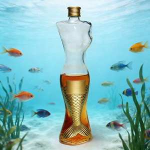 Bouteille en verre <span class=keywords><strong>de</strong></span> forme spéciale, abordable et <span class=keywords><strong>de</strong></span> luxe, pour femmes, différentes tailles (300 ml, 500 ml, 750 ml), pour whisky, liqueur, <span class=keywords><strong>Bordeaux</strong></span>, rhum, gin - Product Image 1