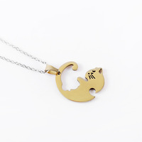 Collier pendentif cœur divisé assorti pour couples et meilleurs amis, collier breloque puzzle, cadeau Saint-Valentin et d'amitié, vente en gros