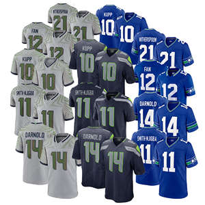 Neue Seattle City 10 der dritten Generation #   Kupp 14 #   Darnold 7 # Smith 11 # Smith-Njigba Genähtes Trikot American Football Trikot - Product Image 1