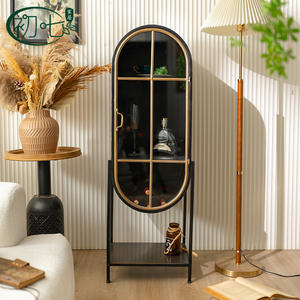 Vitrina para vinos con puerta de vidrio arqueada, delgada, decorativa para sala de estar, con estante para uso doméstico. - Product Image 2