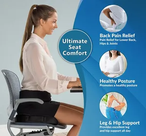 <span class=keywords><strong>Coussin</strong></span> de siège orthopédique en mousse à mémoire de forme avec gel rafraîchissant pour soulager les douleurs au coccyx, pour chaise de bureau, en forme de U, antidérapant - Product Image 6