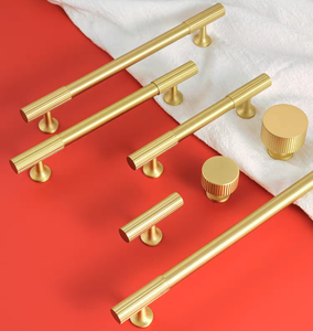 Designer Cabinet Handles Brushed Gold Cabinet Handles Vintage Stripes Furniture Handles <strong>Knobs</strong> for Nightstands Kitchen Cabinet - Product Image 2